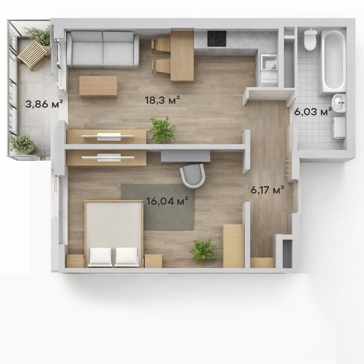 1-комнатная · 47,70 м²