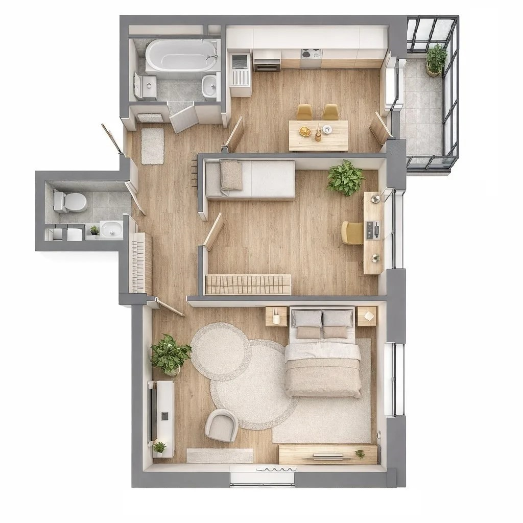 2-комнатная · 55,20 м²