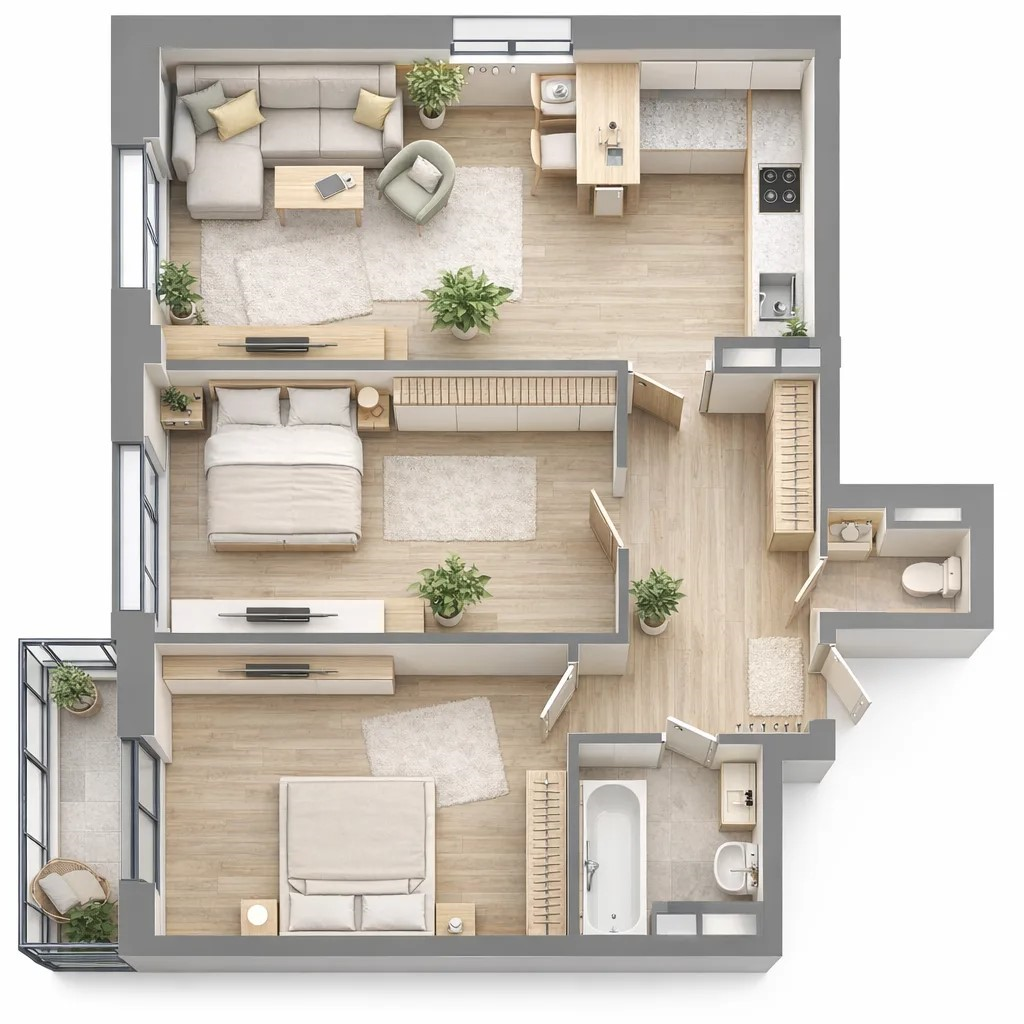 2-комнатная · 69,34 м²