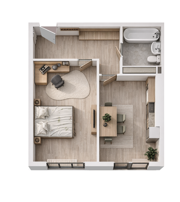1-комнатная · 40,42 м²
