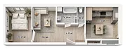 Планировка 2-комнатная 46,36 м²